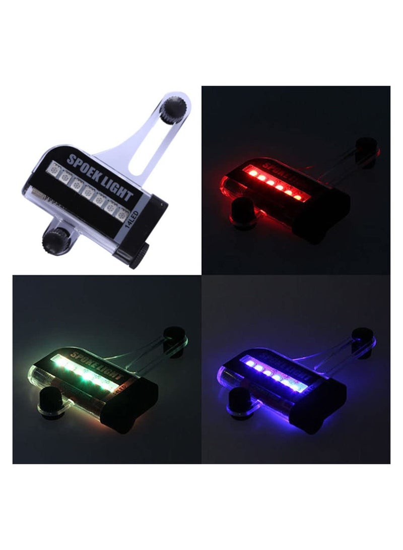 SOLARAE Ultra Bright Waterproof LED Bicycle Spoke Lights - 14-LED with 30 Dynamic Patterns for Mountain, Road, Hybrid, and Folding Bikes (2-Pack) - Image 3