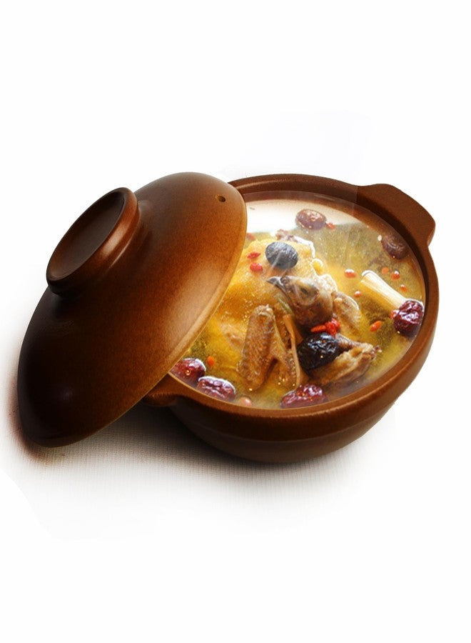 ZHCHSH Casserole Pot Clay Bowl 40oz Red Brown Pan for Cooking Dolsot Bibimbap Soup Baking Dishes Oven (Red M) - Image 1