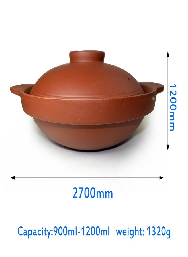 ZHCHSH Casserole Pot Clay Bowl 40oz Red Brown Pan for Cooking Dolsot Bibimbap Soup Baking Dishes Oven (Red M) - Image 5