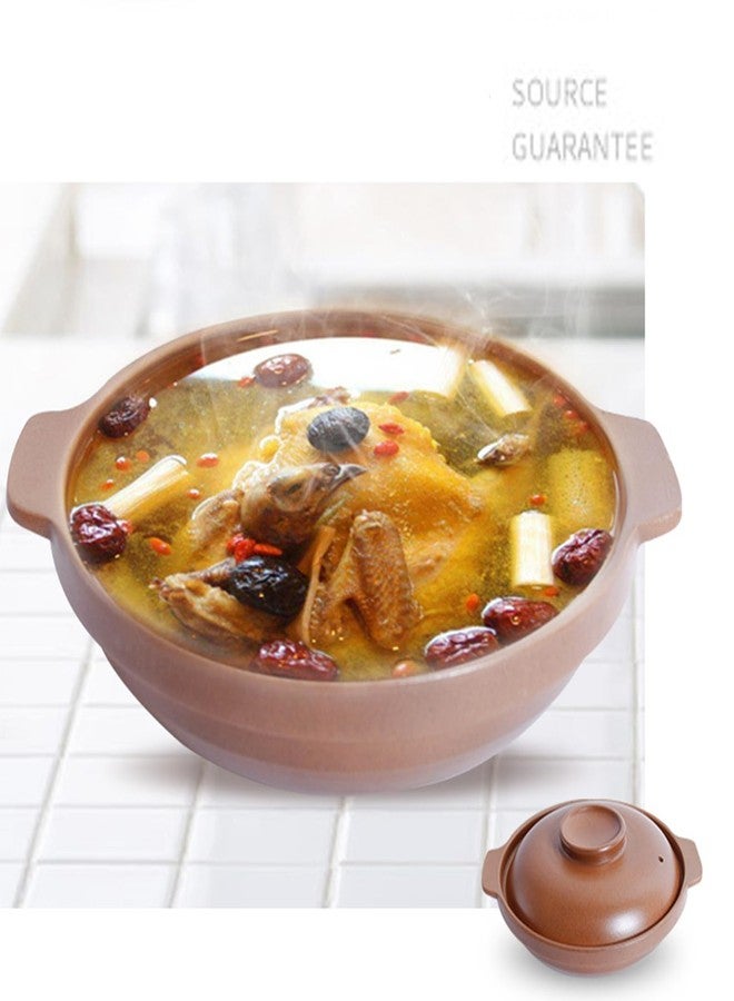 ZHCHSH Casserole Pot Clay Bowl 40oz Red Brown Pan for Cooking Dolsot Bibimbap Soup Baking Dishes Oven (Red M) - Image 2