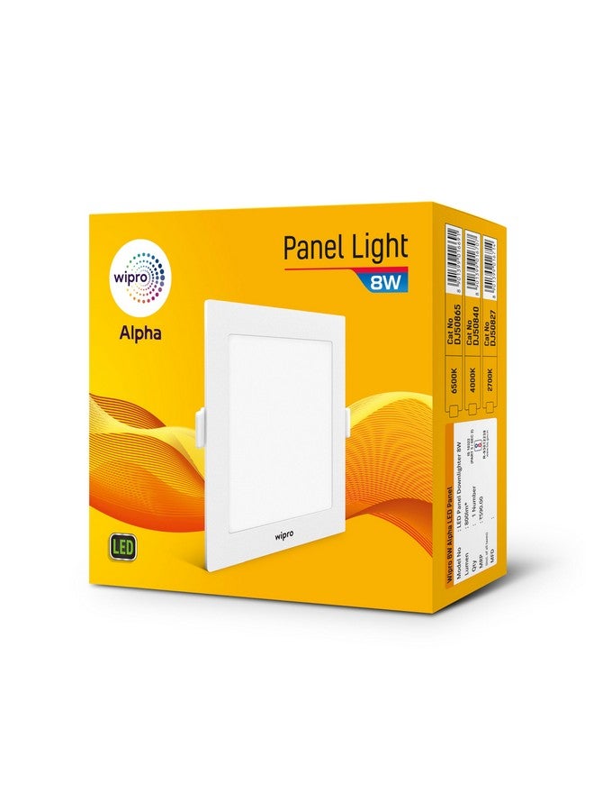 wipro Metal Garnet 8W Square LED Alpha Panel | Cool Day White (6500K) | Recessed Down Light for False Ceiling | Cutout - 110Mm*110Mm | Pack of 1 - Image 2