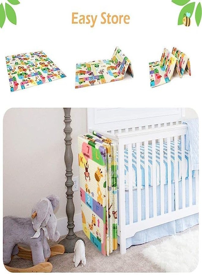SLAZIE Animal Theme Reversible Mat for Babies, Double Sided, Waterproof, Soft Cushioning, Portable, Baby Safe (Multicolour) - Image 2