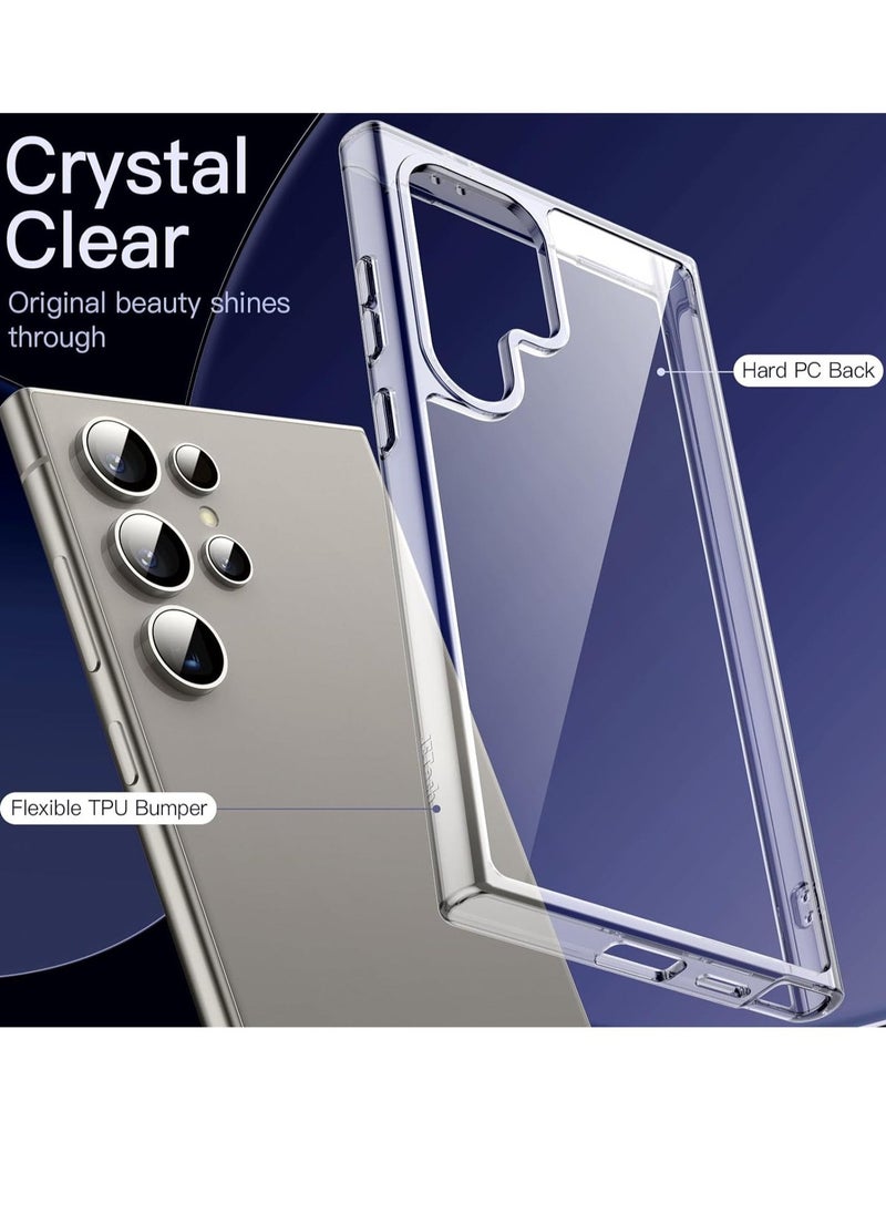 Case for Samsung Galaxy S24 Ultra 5G, Non-Yellowing Shockproof Bumper Protective Phone Cover, Anti-Scratch Hard PC Back (Clear) - Image 3