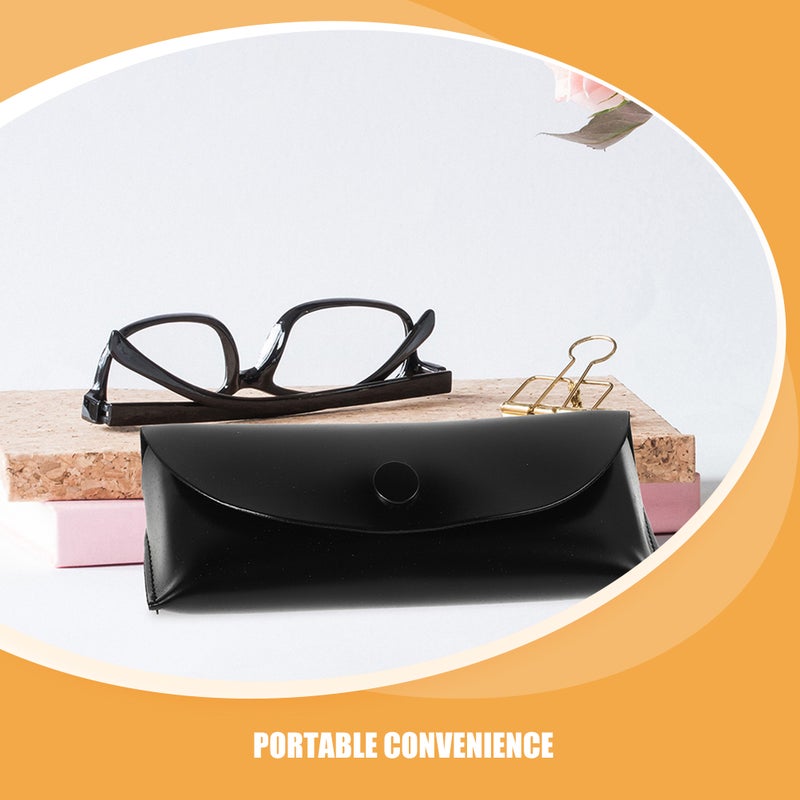 2pcs Soft Sunglasses Case: Portable Eyeglass Pouch Slim PU Glasses Storage Organizer Protective Eyewear Bag for Men Women Travel Outdoor Black - Image 4