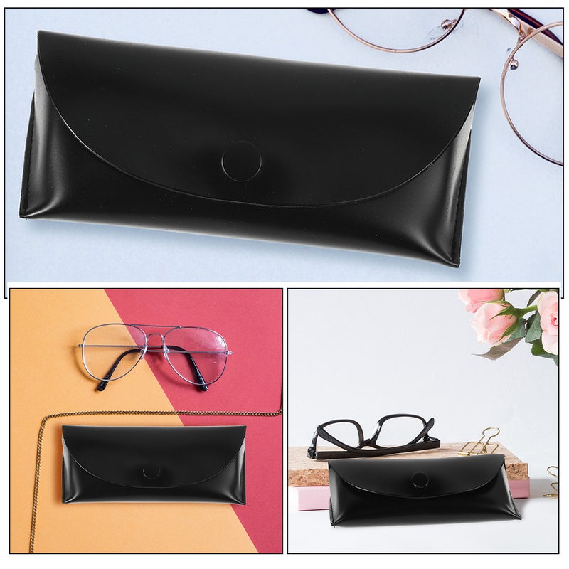 2pcs Soft Sunglasses Case: Portable Eyeglass Pouch Slim PU Glasses Storage Organizer Protective Eyewear Bag for Men Women Travel Outdoor Black - Image 5