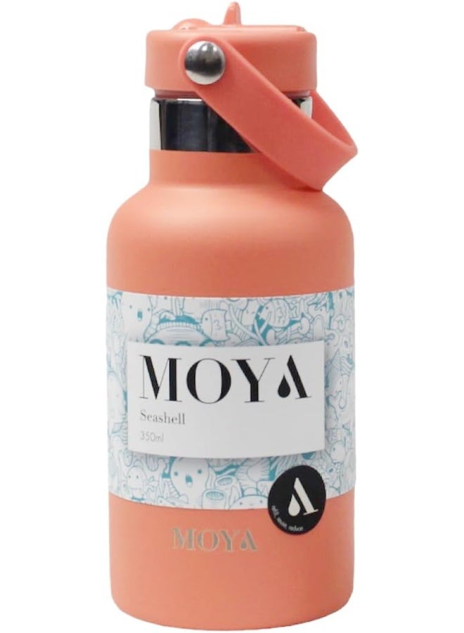 Moya 'Seashell' 350ml Insulated Sustainable Water Bottle Coral - Image 1