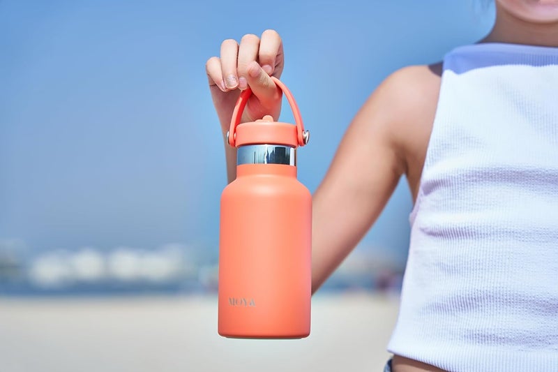 Moya 'Seashell' 350ml Insulated Sustainable Water Bottle Coral - Image 3