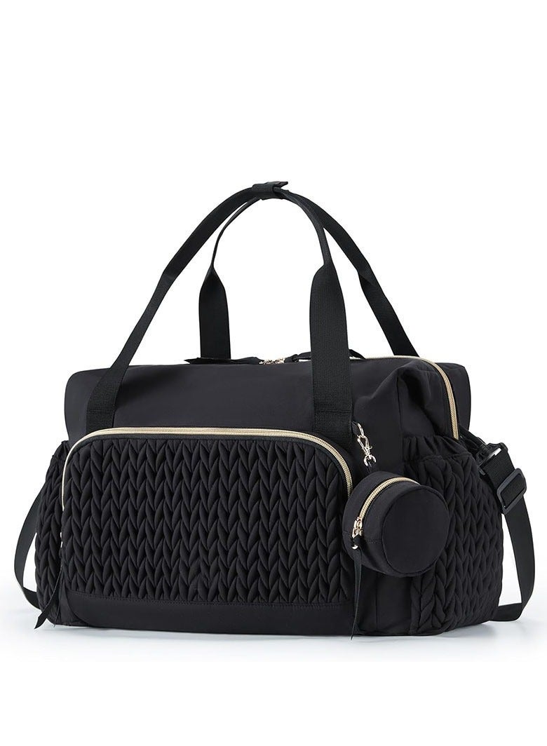 حقيبة حفاضات أطفال - حقيبة سفر كبيرة السعة، حقيبة مستشفى للولادة مع جيب لهاية