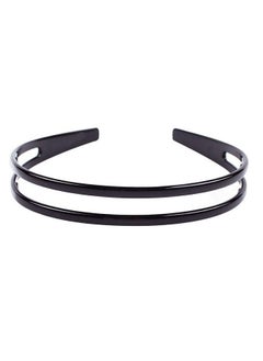 Fodattm Set of 2 Women Hard Plastic Headband Hair Hoop Black and Brown High-grade Headwear Hairband (Style F#)  - Image 5