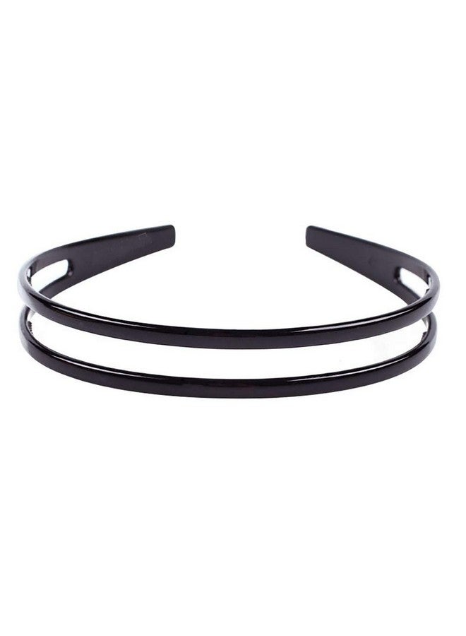 فوداتم مجموعة من قطعتين من عصابة الرأس المصنوعة من البلاستيك الصلب للنساء باللونين الأسود والبني، عصابة رأس عالية الجودة (الطراز F#) - Image 5