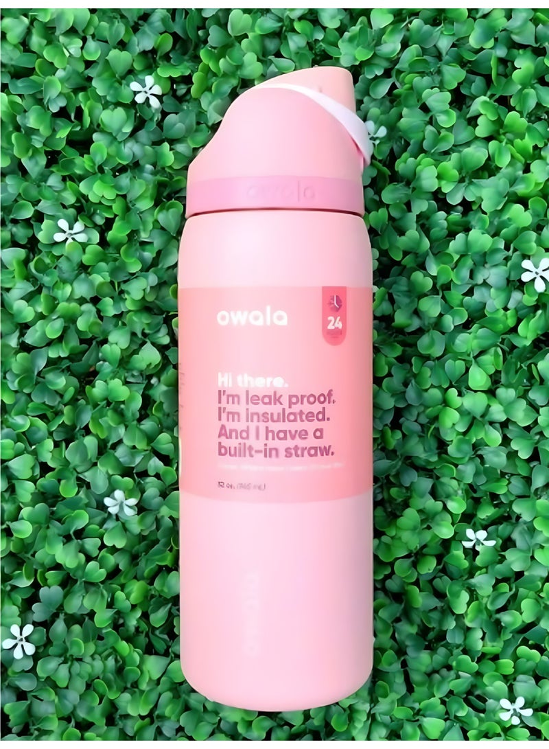 Owala Owala FreeSip Insulated Stainless Steel Water Bottle | With Straw | BPA-Free | Sports Water Bottle | 32 oz | 1-Pack (Rose Quartz Pink)  - Image 2