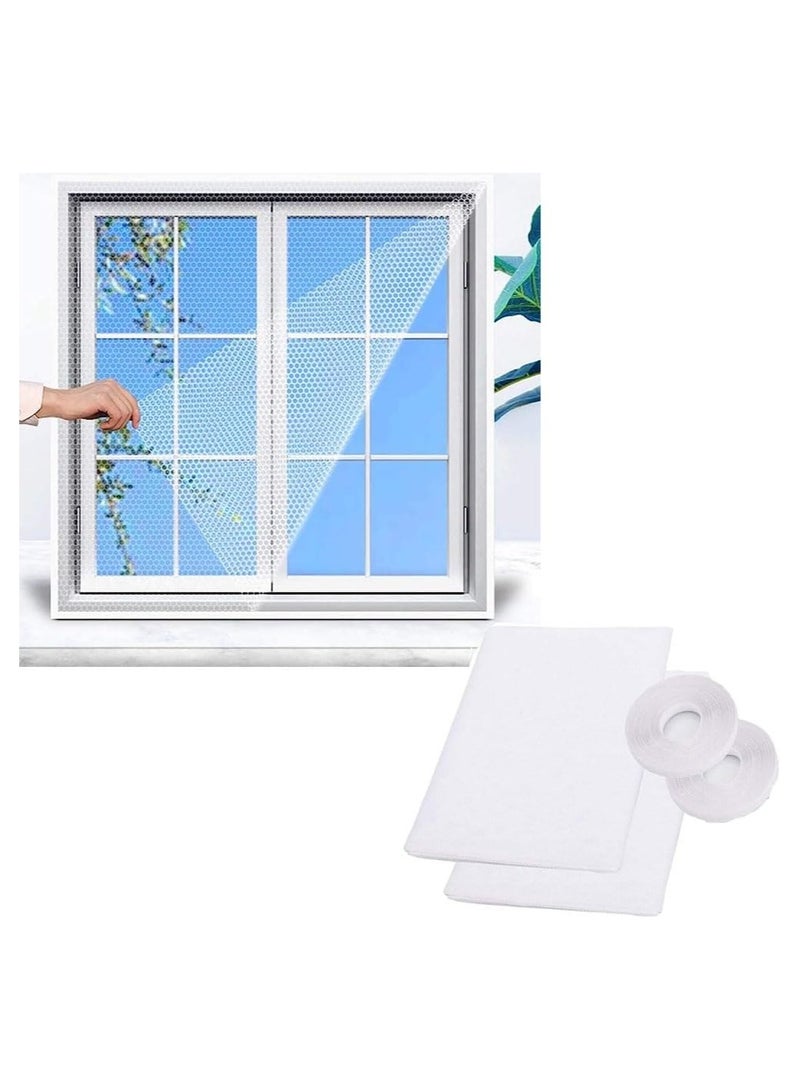 2 Pack Mosquito Net for Window,1.5mx1.3m DIY Anti Mosquito Net for Kitchen Window Net Mesh Screen Mosquito Mesh Curtain Protector Insect Bug Fly Mosquito Window Mesh Screen with 2 Rolls Tapes - Image 1