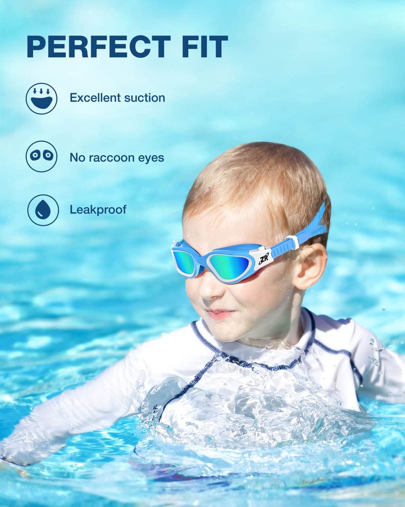 ZIONOR Kids Swim Goggles, G1 MINI UV Protection Anti-Fog Polarized Swimming Goggles for Age 6-14 - Image 4