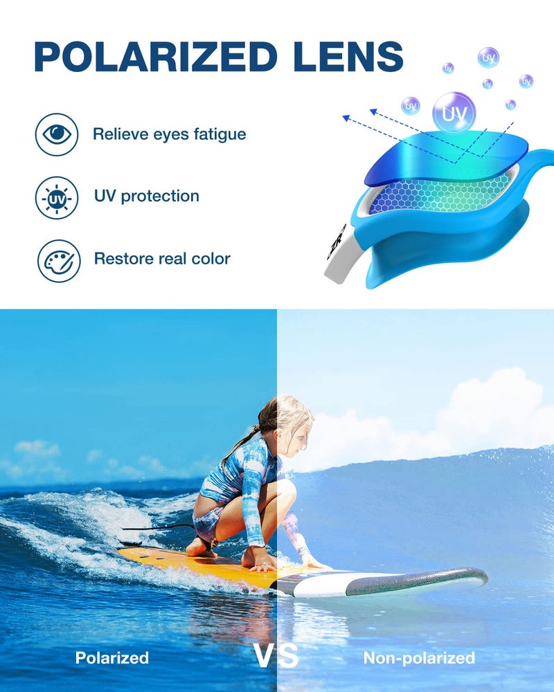 ZIONOR Kids Swim Goggles, G1 MINI UV Protection Anti-Fog Polarized Swimming Goggles for Age 6-14 - Image 2