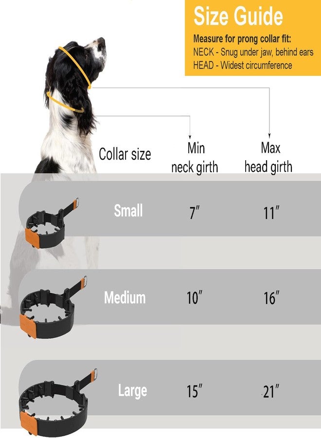 SVD.PET Dog Prong Collar for No-Pull Training, Quick-Release Buckle Adjustable Pinch Collar for Small Dogs (Black, Small Size, Suitable Neck Girth 7”-10”) - Image 2