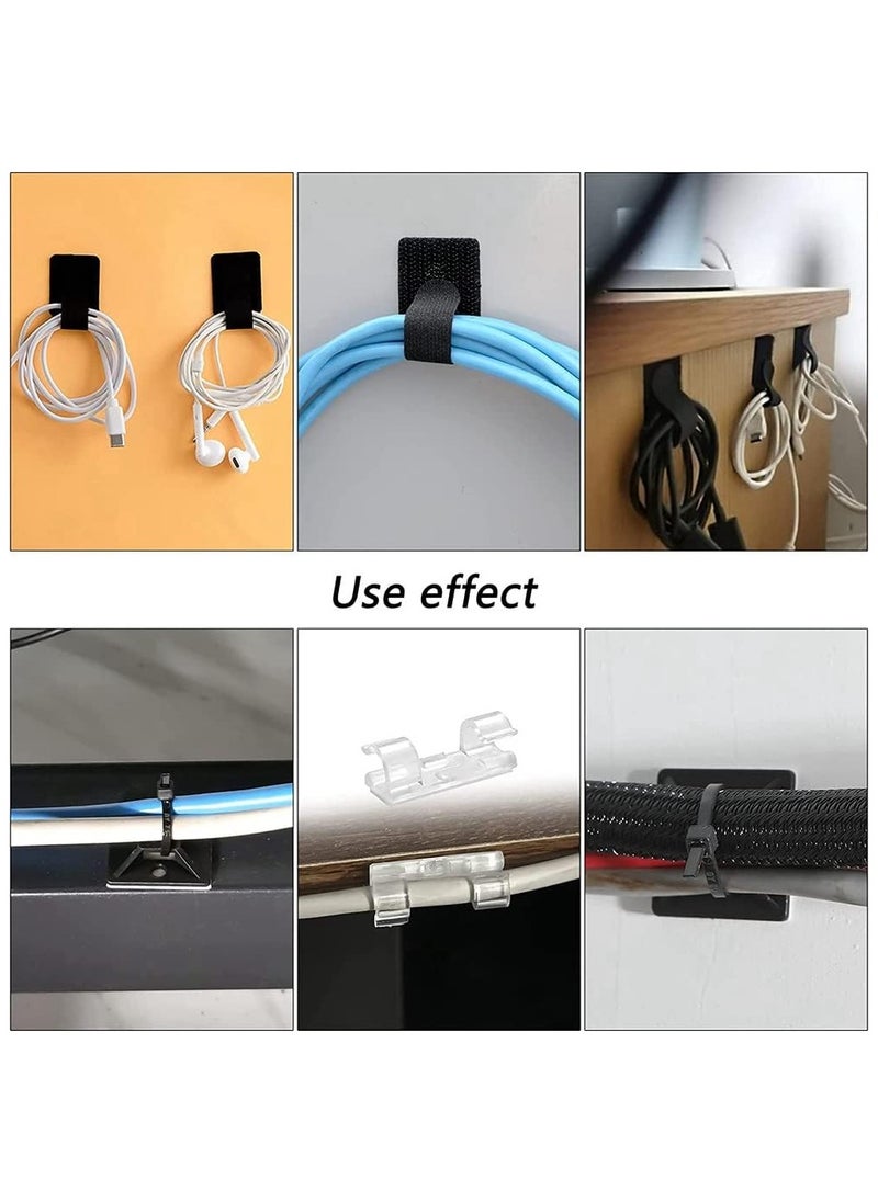 173 Pcs Cable Management Organizer Kit, Adhesive Cable Clips Holder,Cable Ties,Adhesive Wall Cable Tie,Fasten Cable Ties