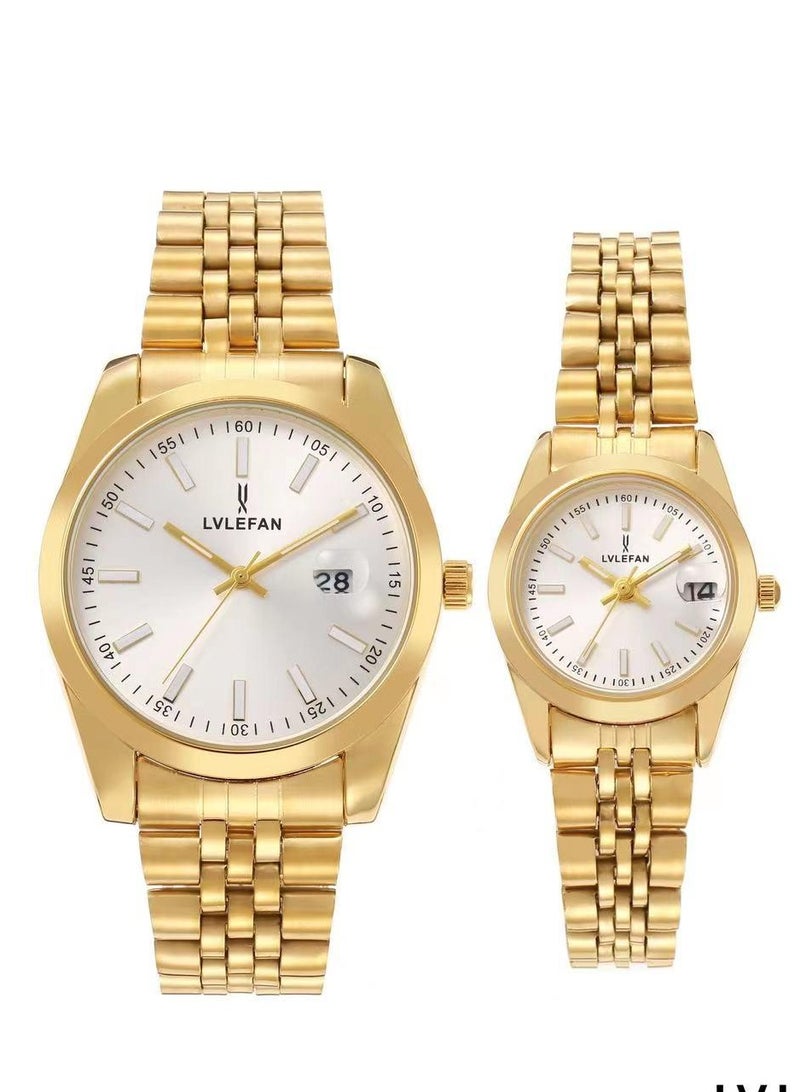 ليفان طقم ساعة يد للزوجين ضد الماء وبجودة عالية من Lv Lefan
