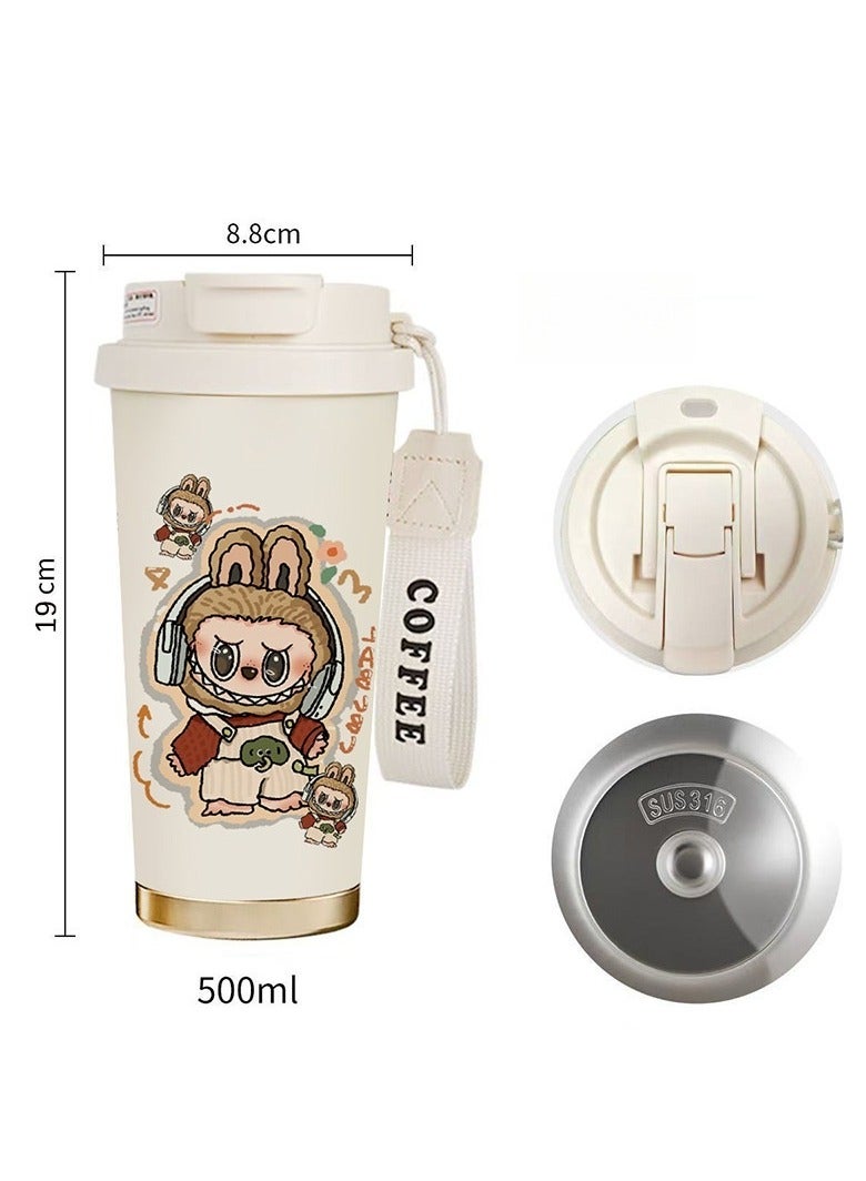 Labubu Series 316 Stainless Steel Vacuum Insulated Cup ,500ML Insulated Keep Cold Cup,Portable Car Dual Drink Thermos Cup - Image 1