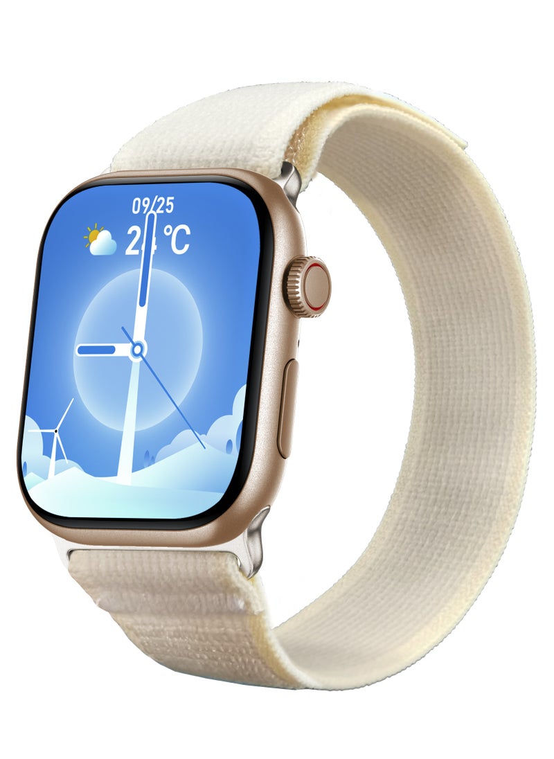 porodo - Magnifico 3 Smart Watch 2" HD with Gold Dial & Dual Straps / Calling / 128Mb Flash Memory / Up to 5 Days Working Time / V5.3 Bluetooth / Activity Tracker / Health Monitoring / HD Display / Ultra Slim - Pink Band & Gold Dial - Image 1