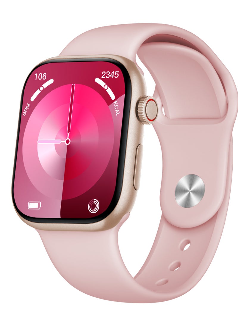 porodo - Magnifico 3 Smart Watch 2" HD with Gold Dial & Dual Straps / Calling / 128Mb Flash Memory / Up to 5 Days Working Time / V5.3 Bluetooth / Activity Tracker / Health Monitoring / HD Display / Ultra Slim - Pink Band & Gold Dial - Image 1