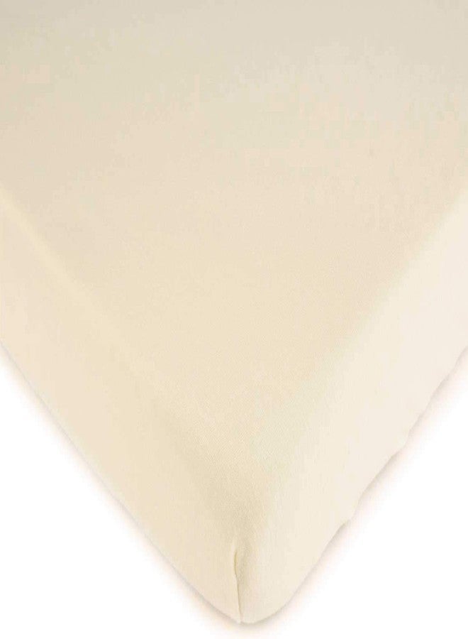 SHEETWORLD.COM شيت وورلد شيت مطاطي 100% قطن جيرسي لحزمة ونلعب يناسب ساحة اللعب غراكو مربعة 36 × 36، عاجي صلب، صنع في الولايات المتحدة الأمريكية - Image 1