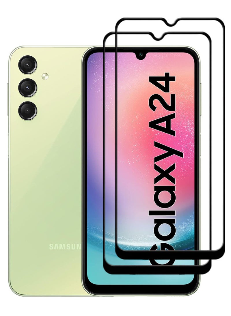 ACLIX 2 Pieces Antistatic ESD Dustproof Premium Quality High Definition Tempered Glass Screen Protector Designed For Samsung Galaxy A24 4G - Image 1