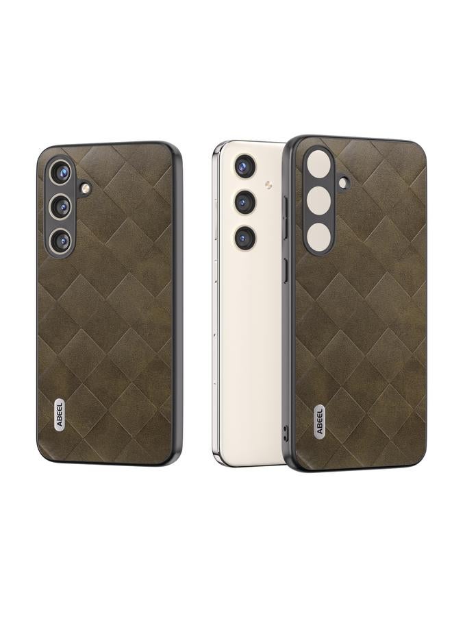 S-TOP Case For Samsung Galaxy S24+ 5G ABEEL Weave Plaid PU Phone Case - Image 1