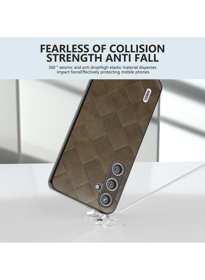 S-TOP Case For Samsung Galaxy S24+ 5G ABEEL Weave Plaid PU Phone Case - Image 3