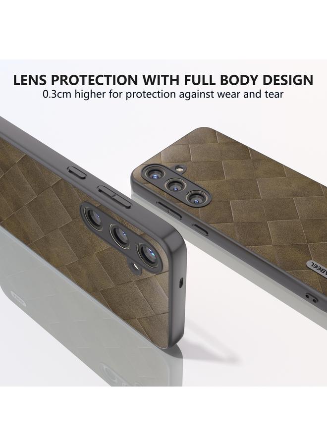 S-TOP Case For Samsung Galaxy S24+ 5G ABEEL Weave Plaid PU Phone Case - Image 5