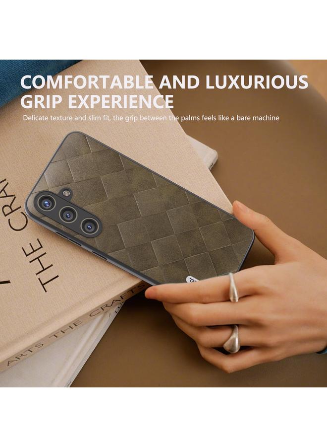 S-TOP Case For Samsung Galaxy S24+ 5G ABEEL Weave Plaid PU Phone Case - Image 2