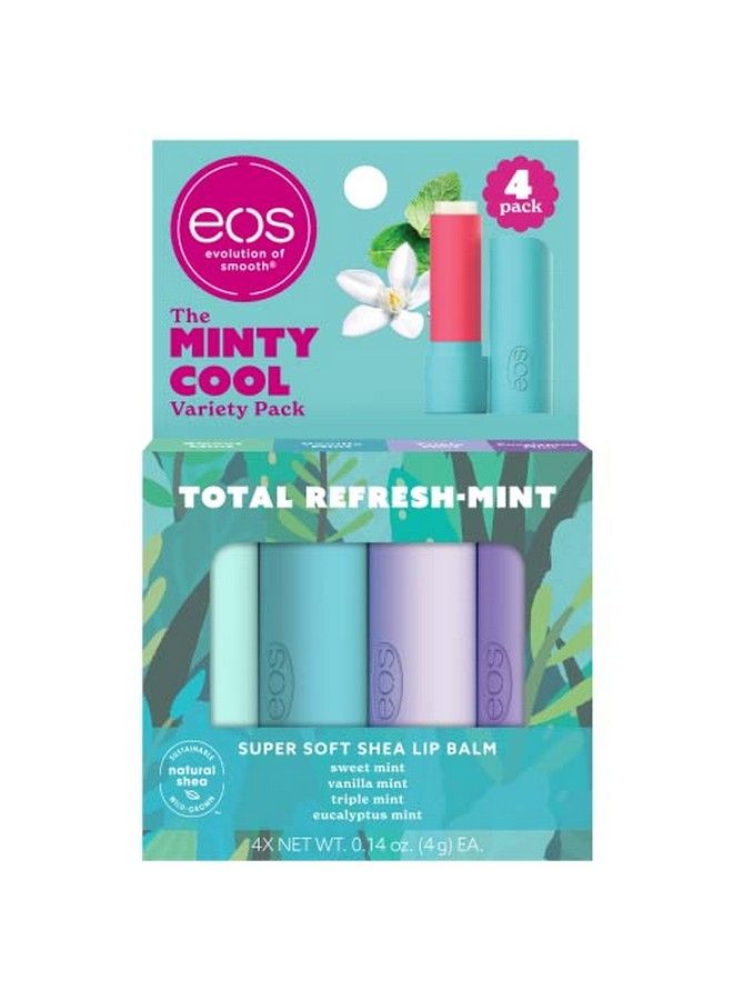 EOS Super Soft Shea Lip Balm Sticks Minty Cool Variety Pack | Longlasting Hydration | Lip Moisturizer | 4 Lip Balms - Image 2