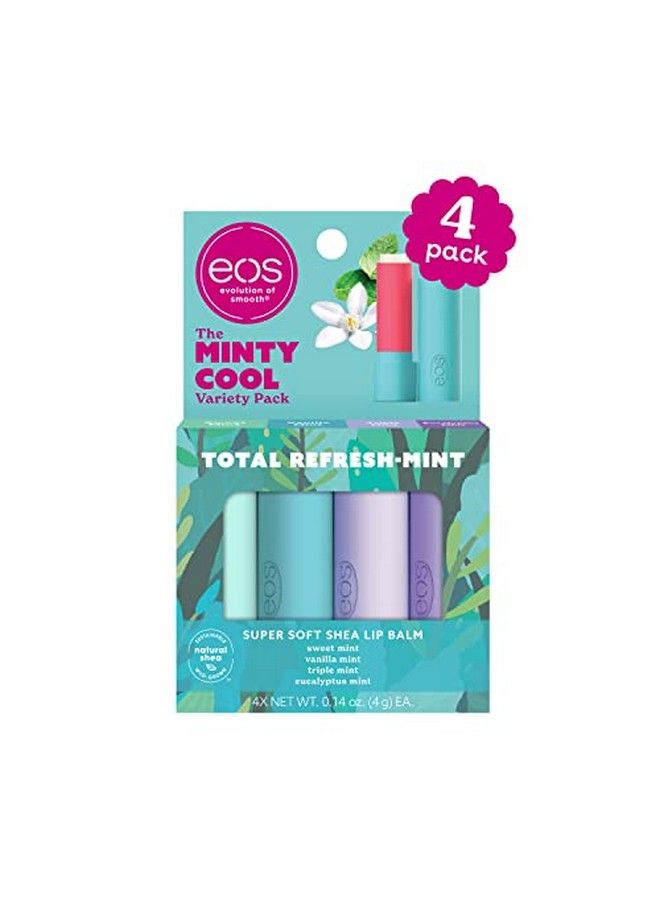 EOS Super Soft Shea Lip Balm Sticks Minty Cool Variety Pack | Longlasting Hydration | Lip Moisturizer | 4 Lip Balms - Image 3