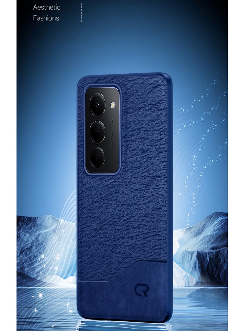 Wtech Xiaomi Redmi 15 5G 2025 Premium PU Leather Shockproof Soft Rubber Case Cover (MCFLSN) - Navy Blue - Image 3