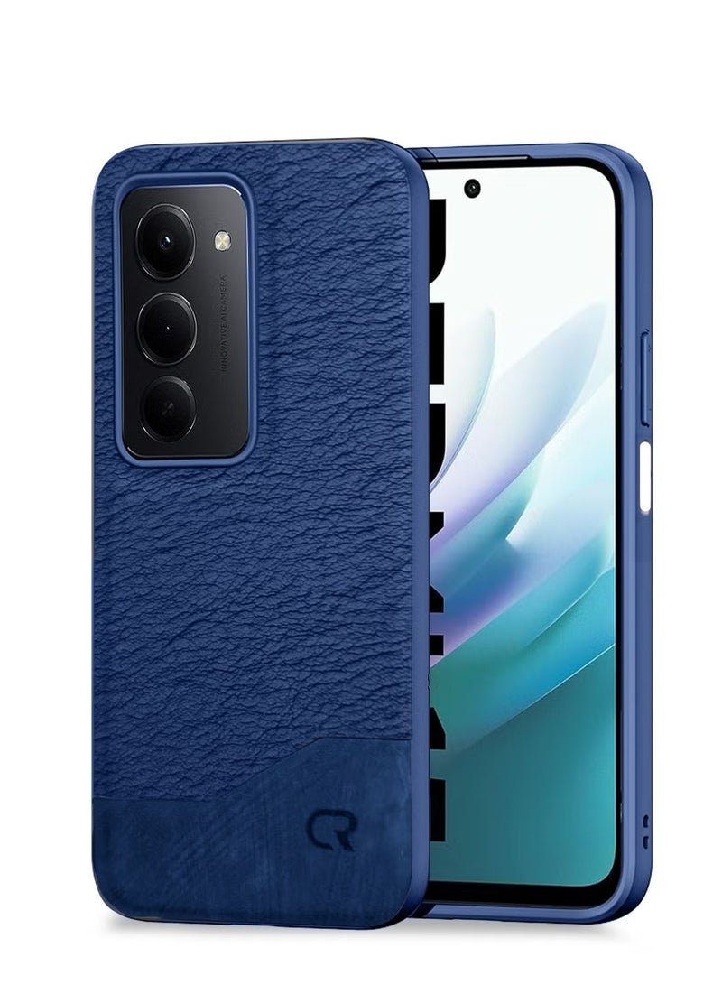 Wtech Xiaomi Redmi 15 5G 2025 Premium PU Leather Shockproof Soft Rubber Case Cover (MCFLSN) - Navy Blue - Image 1