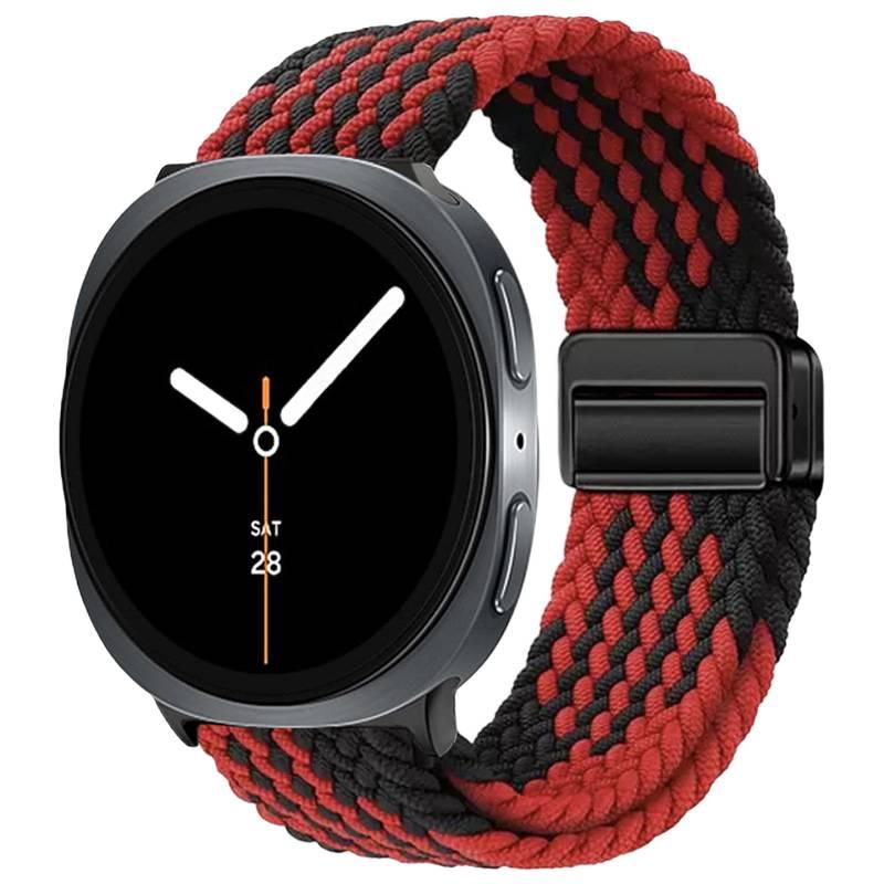 Black Nylon Loop Strap Smartwatch Band Compatible with Samsung Galaxy Watch 8 with Adjustable Fit Replacement Strap for Daily Wear - NADI - Image 1