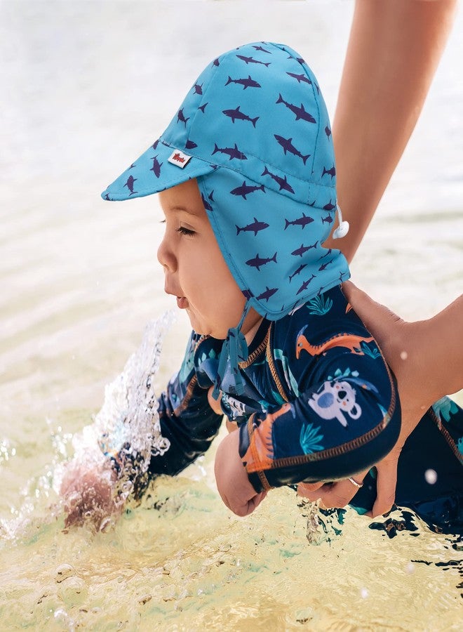 Reyow Baby Sun Hat UPF 50+ Uv Ray Sun Protection Infant Summer Swim Hat with Neck Flap Toddler Hats for Boys Girls Shark - Image 4