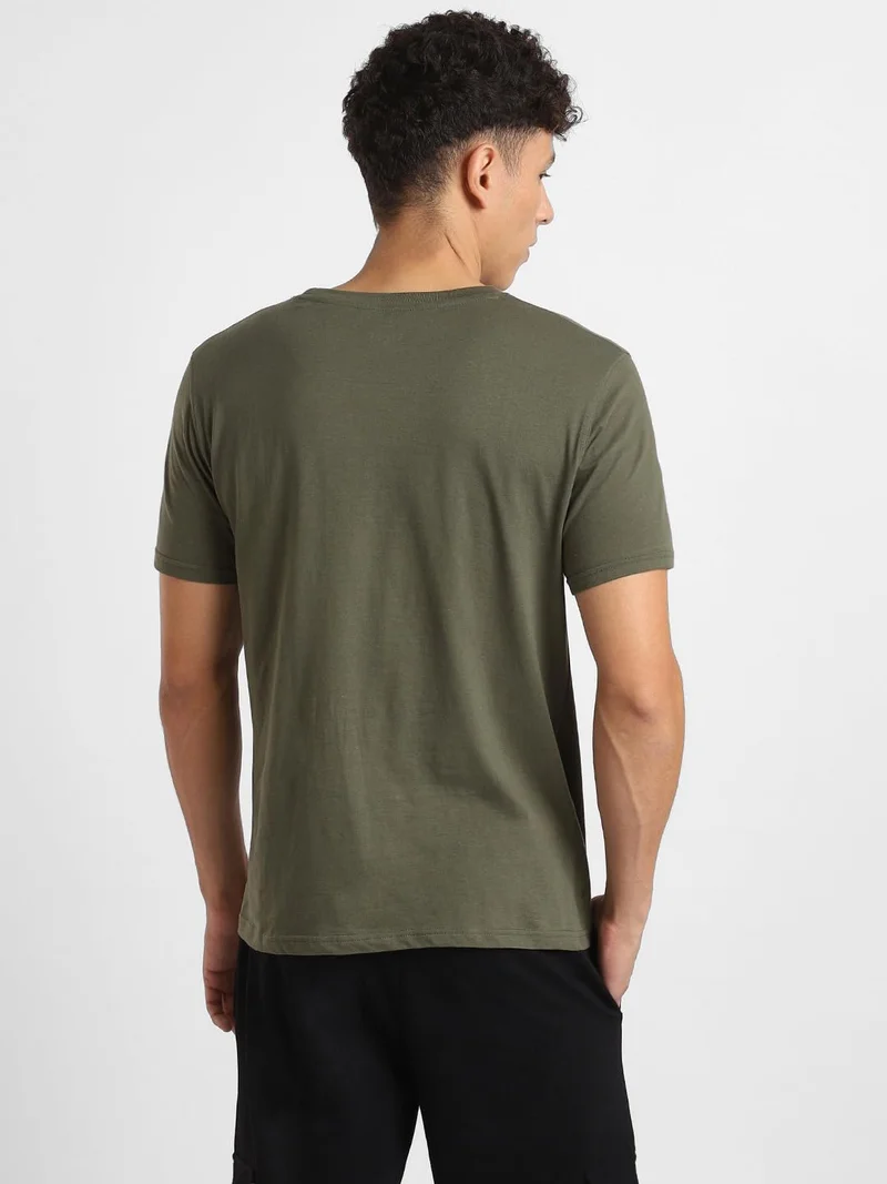 Nobero  Men's Olive Green Cotton T-Shirt for Men for Men | Best Price UAE
