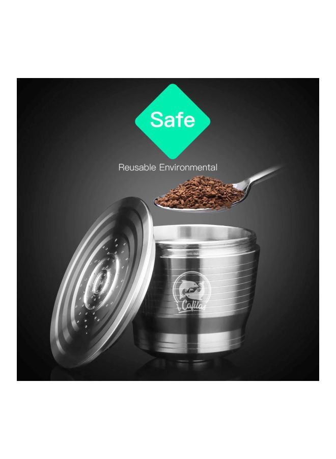 نيبمينينت كبسولة قهوة من الإستانلس ستيل مع مكبس فضي Coffee Capsule (36.7x26.9x23), Tamper Press (80x24.5)مم - Image 5