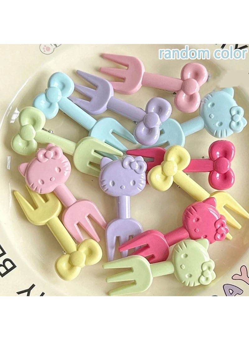 KOOKNA Fruit Forks for Kids 20 Pieces Multicolor Small Toddler Food Picks with Cute Cat Designs for Cake Snacks Bento Decor Home School Lunch Box Everyday Use - Image 5