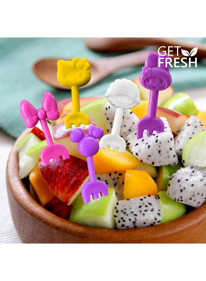 KOOKNA Fruit Forks for Kids 20 Pieces Multicolor Small Toddler Food Picks with Cute Cat Designs for Cake Snacks Bento Decor Home School Lunch Box Everyday Use - Image 4