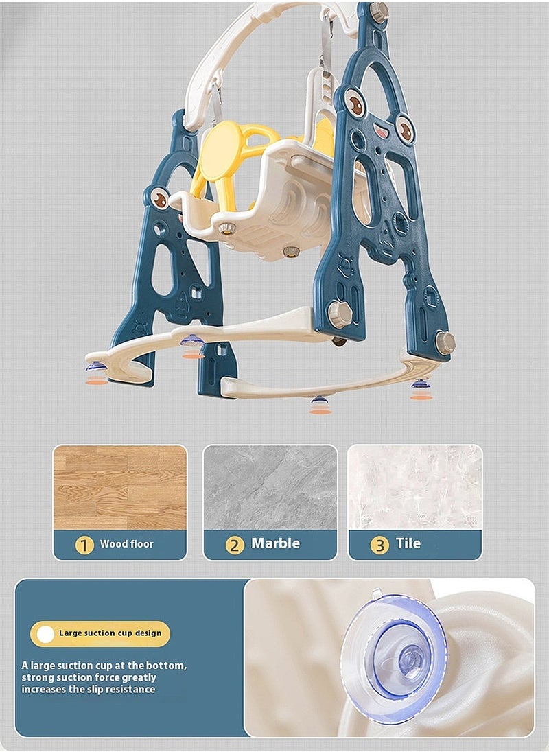 MaBaby - 3 in 1 Toddler Swing and Slide Set for Age 1-6 Indoor Playground for Children Baby Swing Set with Slide, Climber, Basketball Hoop and Long Slide for Boys and Girls - Image 1
