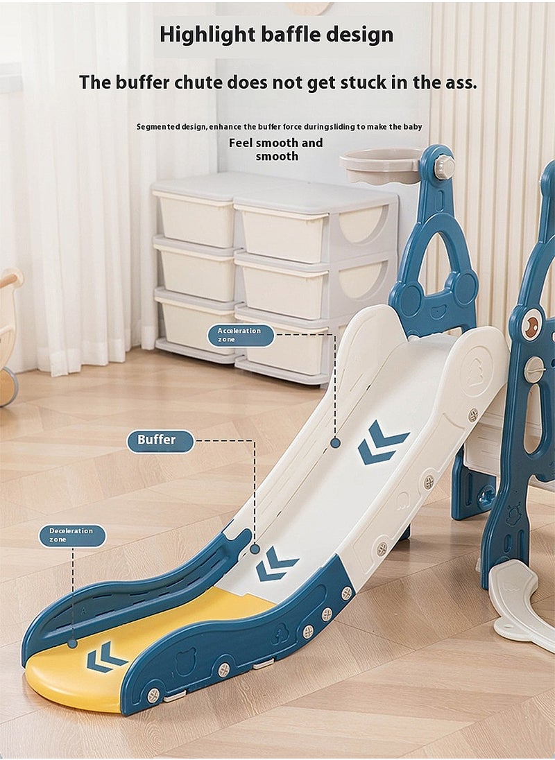 MaBaby - 3 in 1 Toddler Swing and Slide Set for Age 1-6 Indoor Playground for Children Baby Swing Set with Slide, Climber, Basketball Hoop and Long Slide for Boys and Girls - Image 1