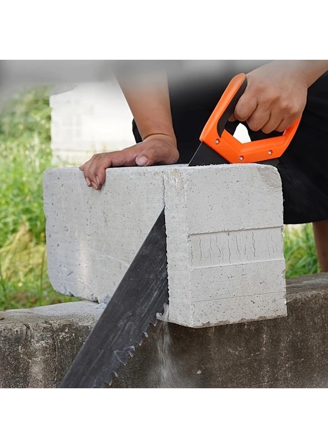 28in TCT Masonry Hand Saw Tungsten Carbide Coated Blade Ergonomic Handle For Concrete Brick Stone - Image 3
