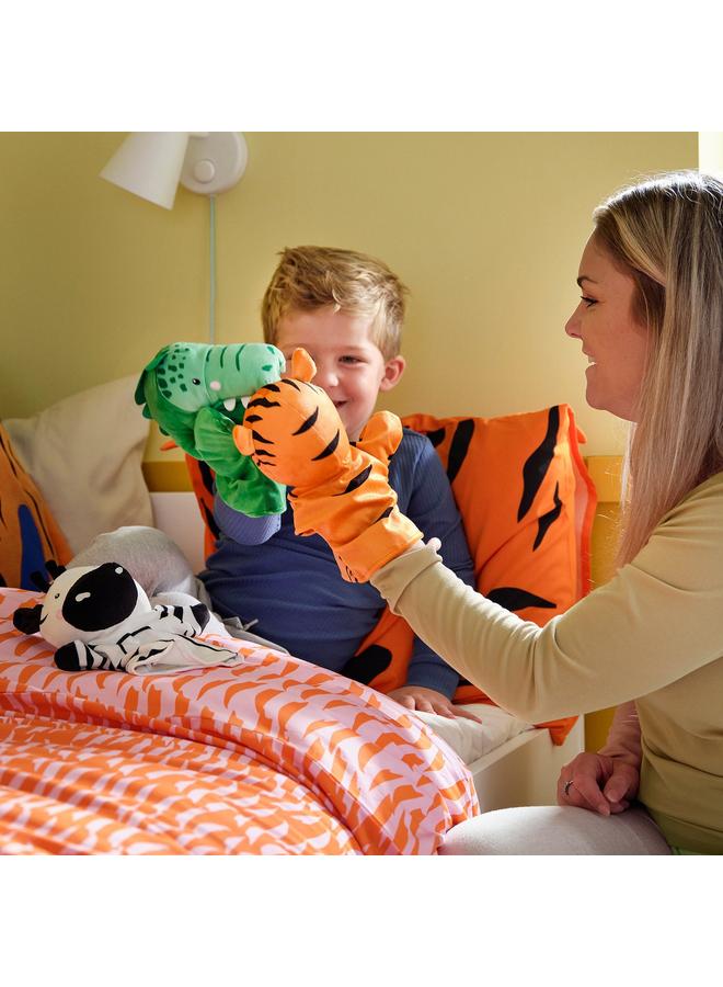 إيروريكس غطاء لحاف وغطاء وسادة، برتقالي/نمر، 150x200/50x80 سم - Image 5