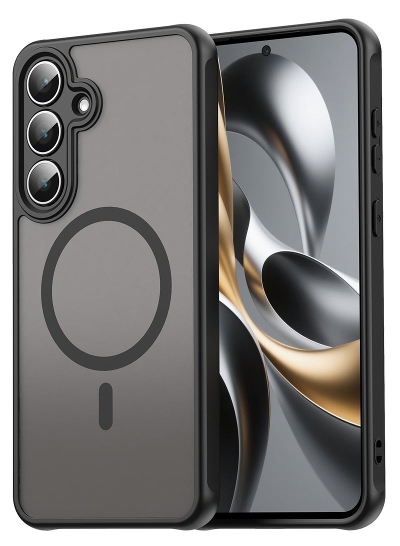 Fankalo Magnetic Matte Texture Phone Case for Samsung Galaxy S25 FE Semi Transparent Frosted Shockproof Case Oil Repellent and Waterproof Phone Cover - Image 1