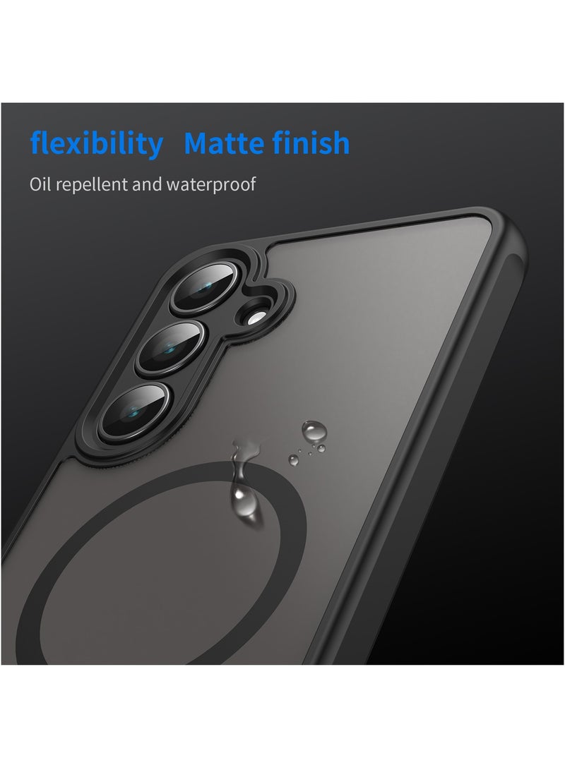 Fankalo Magnetic Matte Texture Phone Case for Samsung Galaxy S25 FE Semi Transparent Frosted Shockproof Case Oil Repellent and Waterproof Phone Cover - Image 4