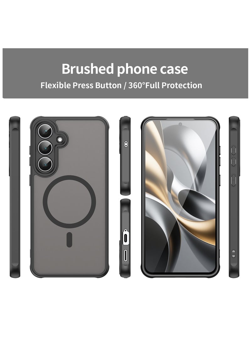 Fankalo Magnetic Matte Texture Phone Case for Samsung Galaxy S25 FE Semi Transparent Frosted Shockproof Case Oil Repellent and Waterproof Phone Cover - Image 5