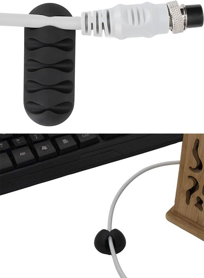 Ant Multifunction Cable Organizer Clips 10-Pack Adhesive Cord Holders for Cable Management Cable Wire Organizer for Home Office Car Desk Nightstand Black - Image 4