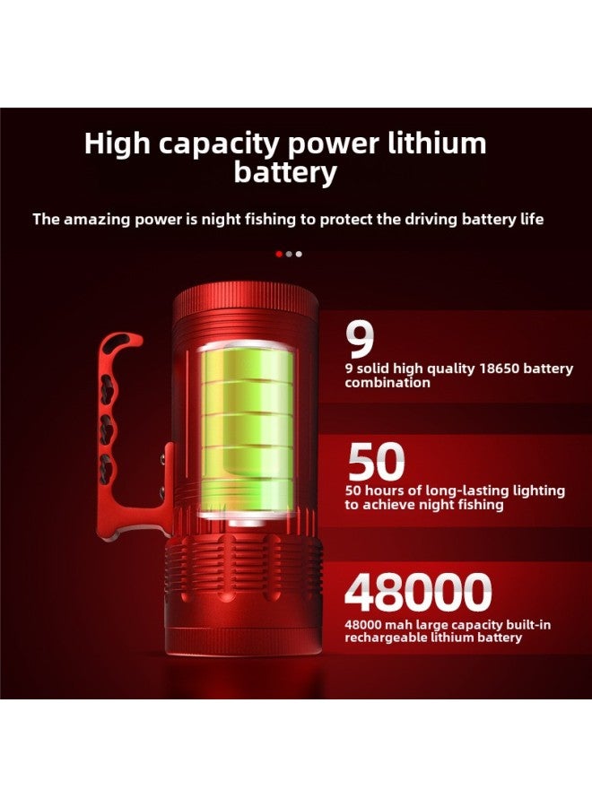 H80S Vertex High Power Night Fishing Light 4 Light Source Constant Current Focusing Fishing Light Outdoor Blue Light 80W Purple Light-Color:Lamp + 1.6m Tripod + Charger + Backpack - Image 4