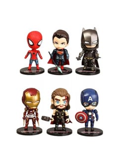 Generic 6 Q version of the Avengers cake decoration car doll, League of Legends Steel Spider, Captain America cake ornaments  - Image 1